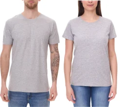 T-Shirts & Tank Tops|Tops & T-Shirts*SANTINO Jaro T-Shirt aus Bio-Baumwolle Kurzarm-Shirt Basic-Shirt meliert 160 gr/m2 Grau Damen