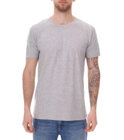 T-Shirts & Tank Tops|Tops & T-Shirts*SANTINO Jaro T-Shirt aus Bio-Baumwolle Kurzarm-Shirt Basic-Shirt meliert 160 gr/m2 Grau Damen