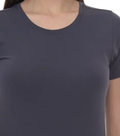 Tops & T-Shirts*SANTINO Jive Damen schlichtes Basic-Shirt mit Baumwollanteil Kurzarm-Shirt Grau