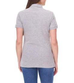 Poloshirts & Blusen*SANTINO Mathias Damen Polo-Shirt aus Bio-Baumwolle Polo-Hemd mit 4er Knopfleiste Kurzarm-Shirt meliert 180 gr/m2 Grau