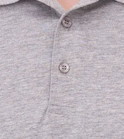 Hemden & Poloshirts*SANTINO und Mika Herren Polo-Shirt aus Bio-Baumwolle Polo-Hemd mit 3er Knopfleiste Kurzarm-Shirt meliert 180 gr/m2 210 gr/m2 Grau Mathias