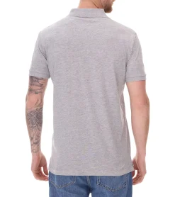 Hemden & Poloshirts*SANTINO und Mika Herren Polo-Shirt aus Bio-Baumwolle Polo-Hemd mit 3er Knopfleiste Kurzarm-Shirt meliert 180 gr/m2 210 gr/m2 Grau Mathias