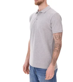 Hemden & Poloshirts*SANTINO und Mika Herren Polo-Shirt aus Bio-Baumwolle Polo-Hemd mit 3er Knopfleiste Kurzarm-Shirt meliert 180 gr/m2 210 gr/m2 Grau Mathias