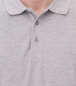 Poloshirts & Blusen|Hemden & Poloshirts*SANTINO Mika Polo-Shirt aus Bio-Baumwolle Polo-Hemd mit 3er Knopfleiste Kurzarm-Shirt meliert 210 gr/m2 Grau Damen