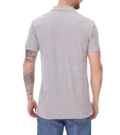 Poloshirts & Blusen|Hemden & Poloshirts*SANTINO Mika Polo-Shirt aus Bio-Baumwolle Polo-Hemd mit 3er Knopfleiste Kurzarm-Shirt meliert 210 gr/m2 Grau Damen