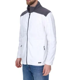 Jacken & Mäntel*SANTINO Toronto Herren Fleece-Jacke mit Reißverschlusstaschen Übergangs-Jacke Weiß/Grau