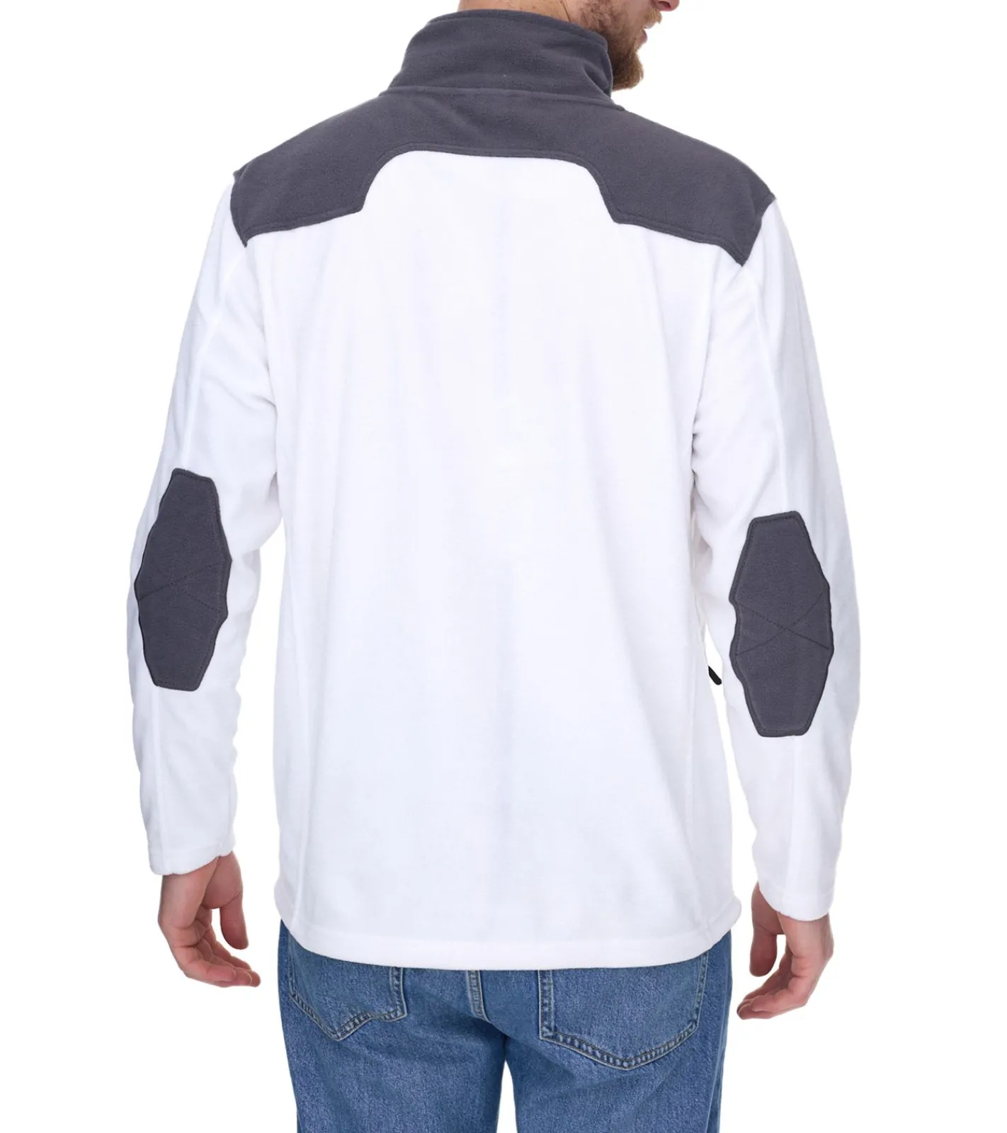 Jacken & Mäntel*SANTINO Toronto Herren Fleece-Jacke mit Reißverschlusstaschen Übergangs-Jacke Weiß/Grau