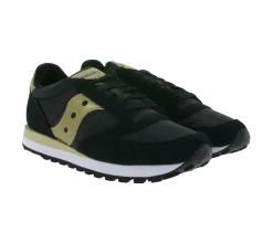 Sneaker & Turnschuhe*Saucony Jazz Original Damen Turnschuhe sportliche Low-Top Sneaker mit Echtleder-Anteil S1044-521 Schwarz/Gold