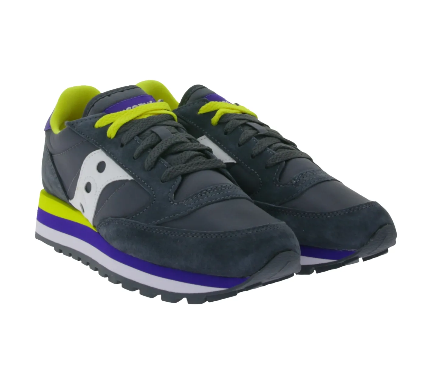 Sneaker & Turnschuhe*Saucony Jazz Triple Damen Sneaker sportliche Low-Top Turnschuhe mit Echtleder-Anteil S60530-25 Dunkelgrau