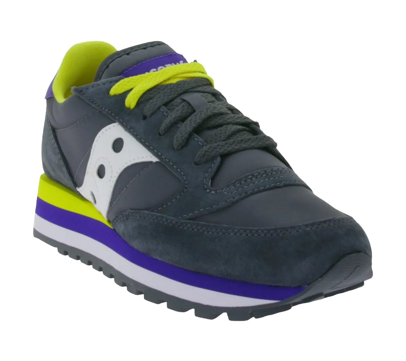 Sneaker & Turnschuhe*Saucony Jazz Triple Damen Sneaker sportliche Low-Top Turnschuhe mit Echtleder-Anteil S60530-25 Dunkelgrau