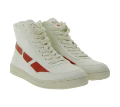 Sneaker & Turnschuhe*SAYE Modelo 89 Damen High-Top Schuhe vegane Freizeit-Sneaker Alltags-Schuhe M89H-01 Weiß/Rot