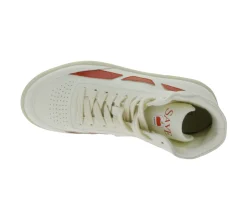 Sneaker & Turnschuhe*SAYE Modelo 89 Damen High-Top Schuhe vegane Freizeit-Sneaker Alltags-Schuhe M89H-01 Weiß/Rot
