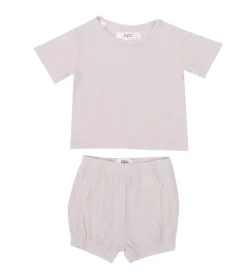 Jumpsuits*O46bpx schönes Kinder Overall-Set bestehend aus Shorts & Shirt für Babys lässiger Overall aus atmungsaktivem Musselin-Stoff 923263 Grau