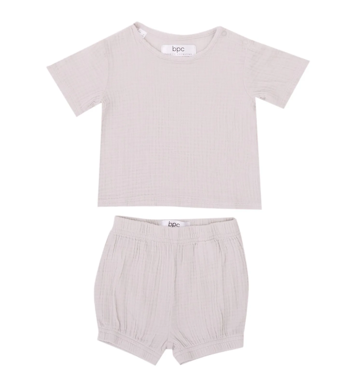 Jumpsuits*O46bpx schönes Kinder Overall-Set bestehend aus Shorts & Shirt für Babys lässiger Overall aus atmungsaktivem Musselin-Stoff 923263 Grau