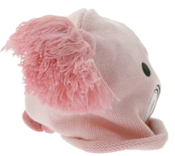 Caps & Mützen*BioworldMerch Schweinchen Mütze Teenager Beanie mit Bommeln und niedlichem Gesicht vorne BE170080PLW Rosa