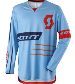 Sportoberbekleidung|Radsport*SCOTT Jersey 350 Herren Moto-Cross Trikot langärmliges Bike-Shirt mit gepolsterten Ellenbogen 246905 1454 Blau/Orange