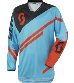 Sportoberbekleidung|Radsport*SCOTT Jersey 350 Herren Moto-Cross Trikot langärmliges Bike-Shirt mit Belüftungsöffnungen 240913 1454 Blau/Orange