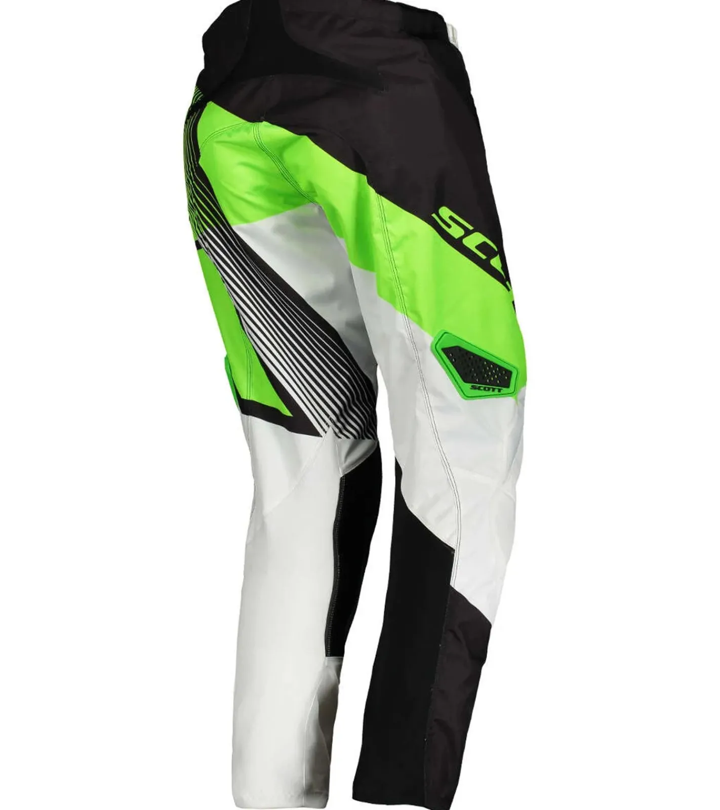 Sportunterbekleidung|Radsport*SCOTT Pant 350 Herren Moto-Cross Hose Motorsport-Kleidung mit Unterschenkel-Manschette 263432 1043 Weiß/Grün/Schwarz