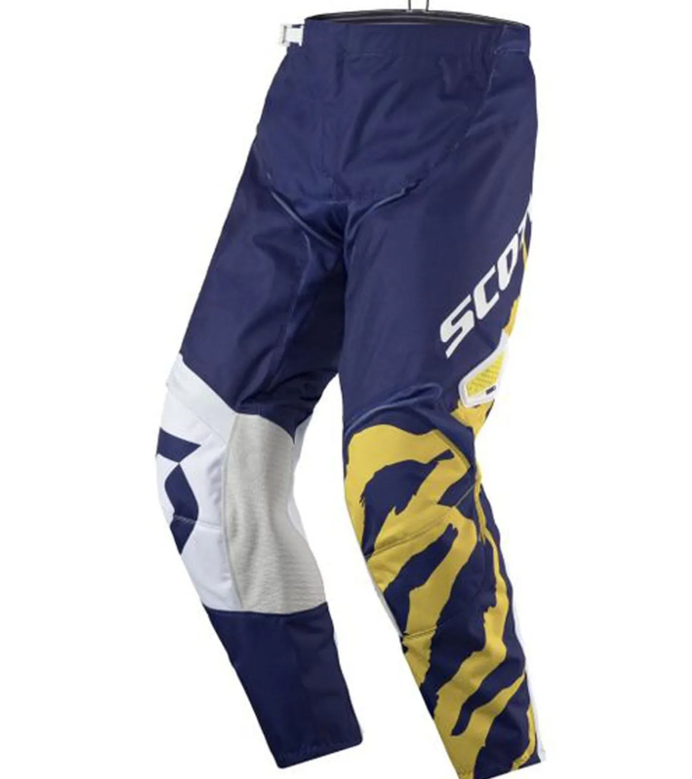 Sportunterbekleidung|Radsport*SCOTT Pant 350 Herren Moto-Cross Hose Motorsport-Kleidung mit Unterschenkel-Manschette 246912 1006 Dunkelblau/Weiß/Gelb