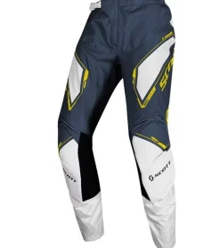 Sportunterbekleidung|Radsport*SCOTT Pant 350 Herren Moto-Cross Hose Motorsport-Kleidung mit Leder-Knie 273391 1054 Blau/Gelb/Weiß