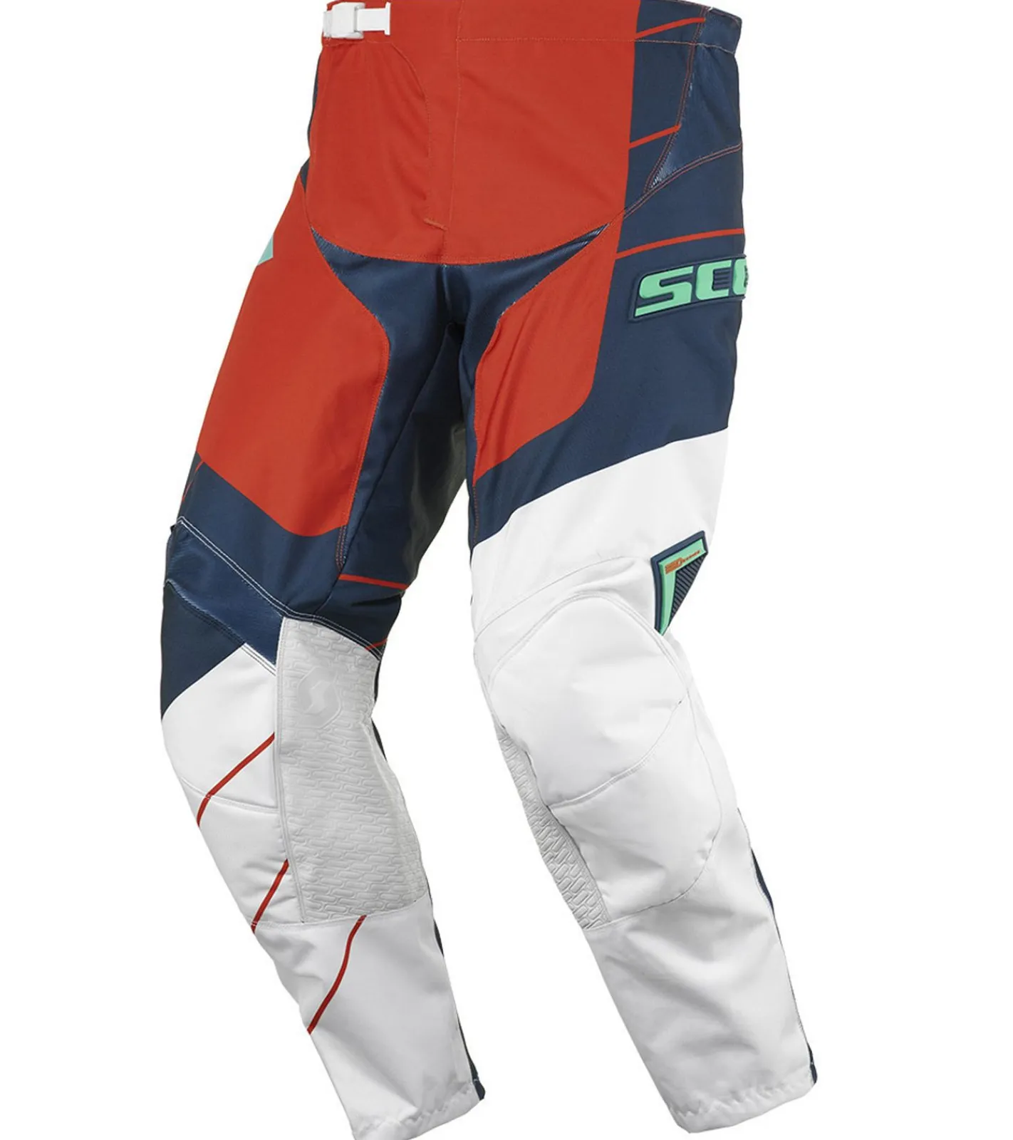 Sportunterbekleidung|Radsport*SCOTT Pant 350 Herren Moto-Cross Hose Motorsport-Kleidung mit Unterschenkel-Manschette 240918 1454 Blau/Rot/Weiß