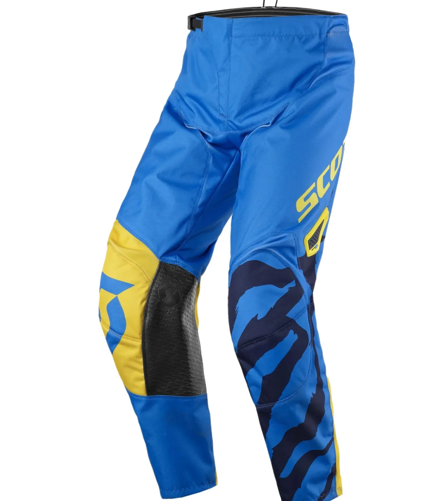 Sportunterbekleidung|Radsport*SCOTT Pant 350 Herren Moto-Cross Hose Motorsport-Kleidung mit Unterschenkel-Manschette 246912 1054 Blau/Gelb