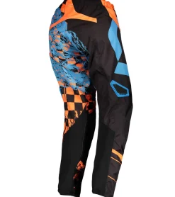 Sportunterbekleidung|Radsport*SCOTT Pant 350 Kinder Moto-Cross Hose Motorsport-Kleidung mit Leder-Knie und Ratschenverschluss 263440 1008 Blau/Orange/Schwarz