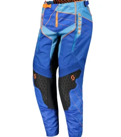 Sportunterbekleidung|Radsport*SCOTT Pant Enduro Herren Moto-Cross Hose Motorsport-Kleidung mit verstärktem Knie 263437 1454 Blau/Orange