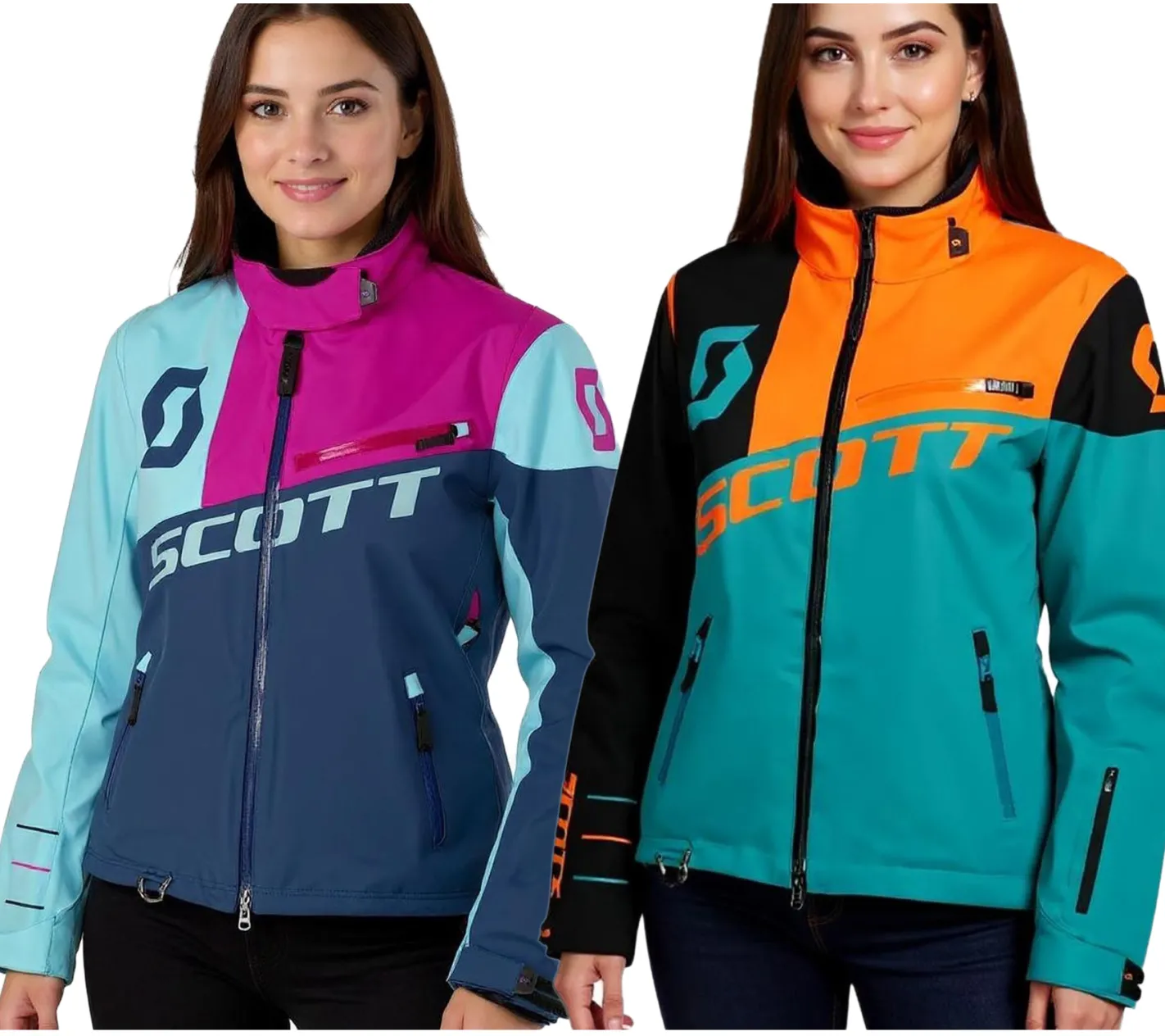 Sportoberbekleidung|Radsport*SCOTT Shell Pro Damen Moto-Cross Jacke Bike-Jacke mit Dryosphere Membran Softshell-Jacke 245005 Blau/Orange oder Pink/Blau