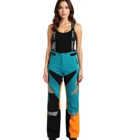 Sportunterbekleidung|Radsport*SCOTT Shell Pro Damen Moto-Cross Latz-Hose Motorsport-Kleidung wasserdichte Softshell-Hose 245006 5735 Blau/Orange