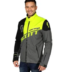 Sportoberbekleidung|Radsport*SCOTT Shell Pro Herren Moto-Cross Jacke Bike-Jacke mit Dryosphere Membran Softshell-Jacke 245000 5731 Grau/Schwarz/Neongelb