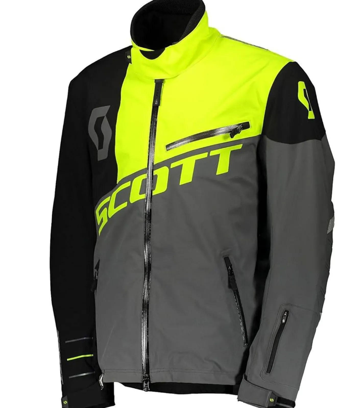 Sportoberbekleidung|Radsport*SCOTT Shell Pro Herren Moto-Cross Jacke Bike-Jacke mit Dryosphere Membran Softshell-Jacke 245000 5731 Grau/Schwarz/Neongelb