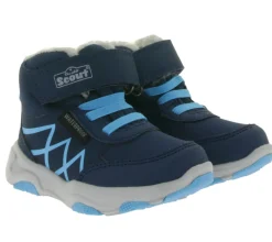 Stiefel*Scout MIKA Kinder Herbst-Schuhe robuste wasserabweisende Boots Herbst-Stiefel 15735522 Dunkelblau/Hellblau