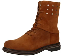 Boots & Stiefel*SHABBIES Amsterdam Damen Stiefel Echtleder-Schuhe Stiefeletten Schnür-Schuhe 185020012 Braun