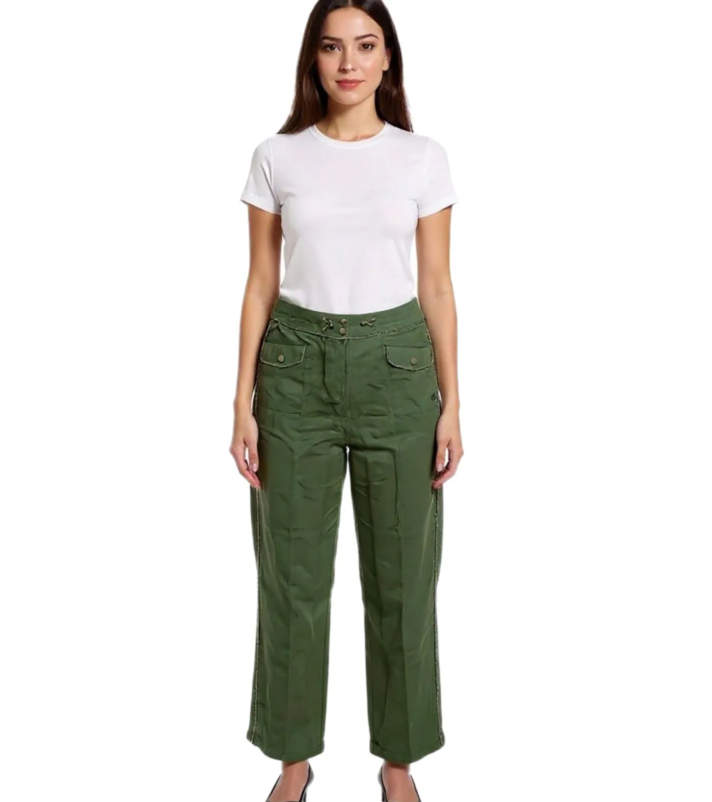 Große Größen|Hosen & Jeans*sheego Damen Cargo-Hose aus weicher Lyocell-Qualität Alltags-Hose Große Größen 132109 Khaki