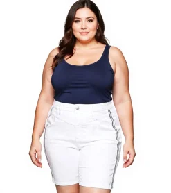 Große Größen|Shorts & Bermudas*sheego Damen Jeans-Short stylische Denim-Hose Baumwoll-Hose Große Größen 135429 Weiß