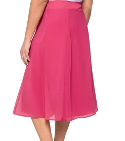 Große Größen|Röcke*sheego Damen Rock in leicht ausgestellter Form Chiffon-Rock Große Größen 127158 Rosa