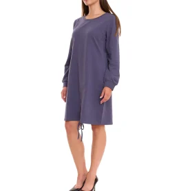 Kleider*sheego Damen Shirt-Kleid mit individuell einstellbarer Raffung Party-Kleid Große Größen 47141556 Blau