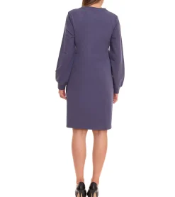 Kleider*sheego Damen Shirt-Kleid mit individuell einstellbarer Raffung Party-Kleid Große Größen 47141556 Blau