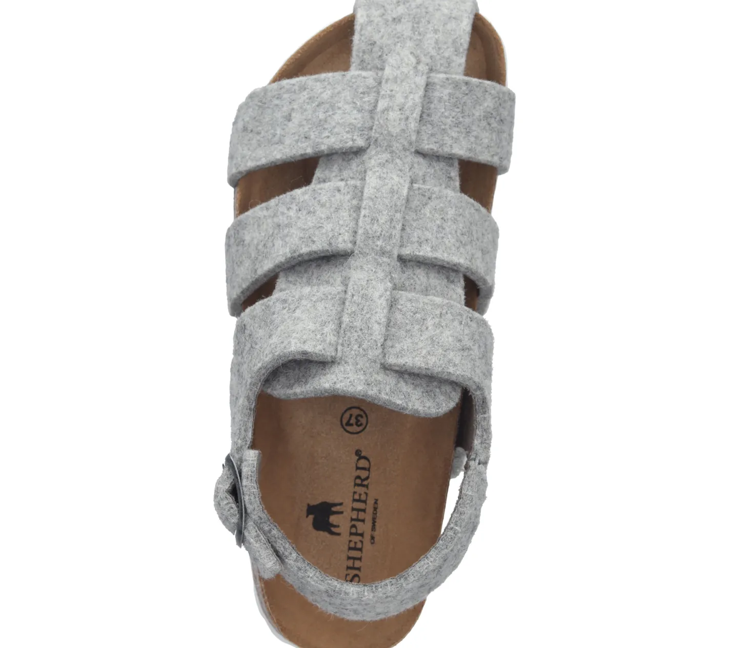 Zehentrenner & Sandalen|Pantoffeln & Hausschuhe*SHEPHERD Tyra Damen Filz-Sandalette im Gladiator-Stil Römer-Sandale Made in Spanien 51-22072 020 Grau