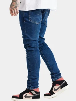 Jeans & Hosen*Sik Silk Denim Slim Fit Schmal geschnittene Jeans blau