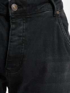 Jeans & Hosen*Sik Silk Distressed Denims Slim Fit Schmal geschnittene Jeans schwarz