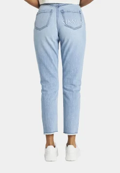 Hosen & Jeans*Sik Silk Distressed Mom Jeans blau