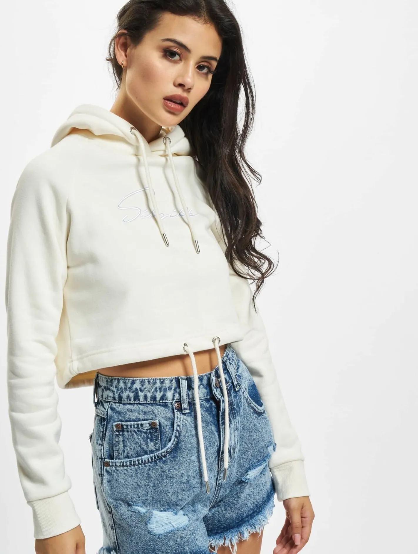 Sweater & Pullover*Sik Silk Essential Cropped Hoodie beige