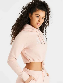 Sweater & Pullover*Sik Silk Essential Kurzer Hoodie rosa