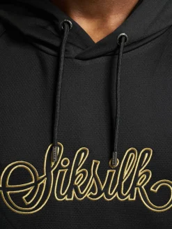 Pullover & Sweater*Sik Silk Overhead Retro Sport Hoodie schwarz