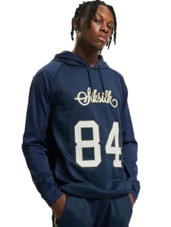 Sweater & Pullover|Pullover & Sweater*Sik Silk Overhead Retro Sports Hoodie blau