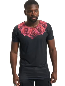 T-Shirts & Tank Tops*Sik Silk Rose T-Shirt schwarz