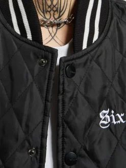 Mäntel & Jacken*Sixth June Crew Wattierte Collegejacke Schwarz