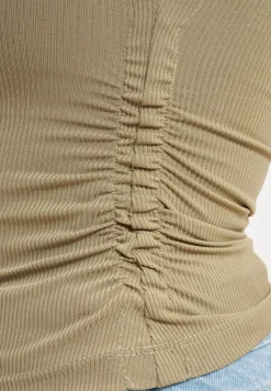 Tops & T-Shirts*Sixth June Crop Top mit Seitennaht und Raffung, khaki